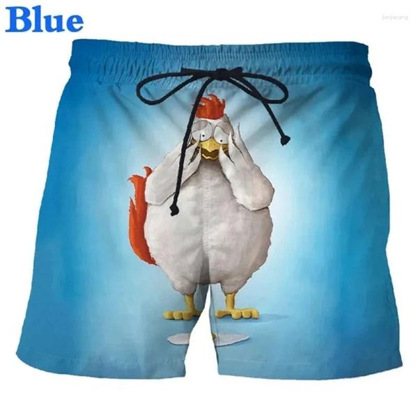 Shorts masculinos verão esportivo casual impressão em animais 3d estampados na praia usa fofo e diversão