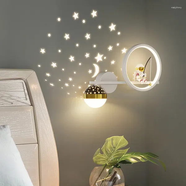 Lampade a parete Nordic Modern Bambini Lampada a LED DECORAZIONE DECORAZIONE DECONCE SCONCE ASTRONAUT COMPOSITÀ DEI DECIVIZIONE DELL'AMPOSTO DELL'IMPEGNO