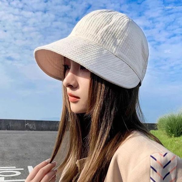 Boinas dihope Summer Beach Hat Big Visor Sun Hats for Women Outdoor UV Protection Top Sport Baseball Cap