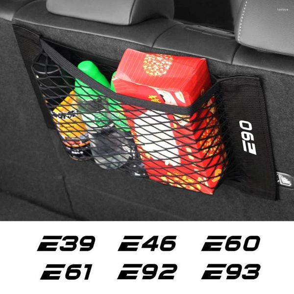 Organizzatore di auto Trunk Net Pocket Pocket Messh Accessori automatici per E46 E90 E91 E92 E93 E60 E61 E62 E70 E87 E39 E28 E30 E34 E36 E53