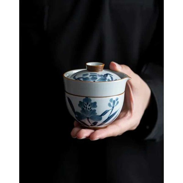 Tee -Sets handbemalte Taraxacum Tea Set Kit Tee -Making -Picknick -Stock -Taschen Retro -Set Tassen Teekanne und Tasse Set 1 Schüssel 2 Tassen