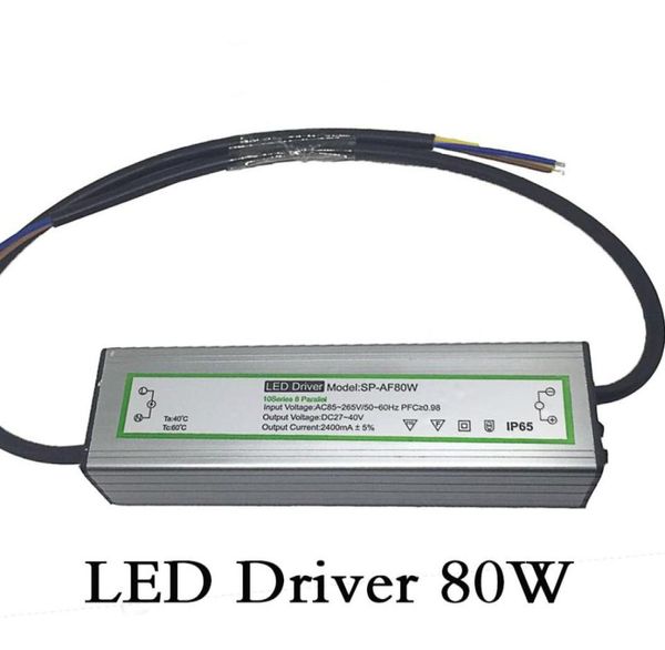 LED Sürücü 80W Aydınlatma Transformatörleri Su Geçirmez Giriş Voltajı AC85265V Çıktı DC2740V Sabit Akım 2400mA LED Güç Kaynağı A4063263