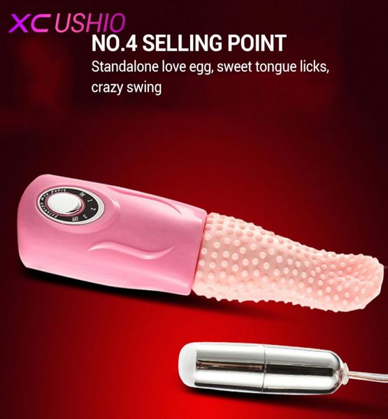 USB Charging Língua elétrica Swing vibratando Língua Oral Clitóris CLIT Vibrador para mulheres Lambendo brinquedos sexuais 07015688526