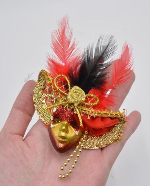 Masquerade Mini Mask Masks Magnet Sticker Mardi Gras Decoration 12шт.