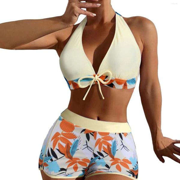 Tábua de banho feminina shorts meninos tamanho 14 senhoras de verão praia moda folhas estampa de flor grande garotas nadar de nadar