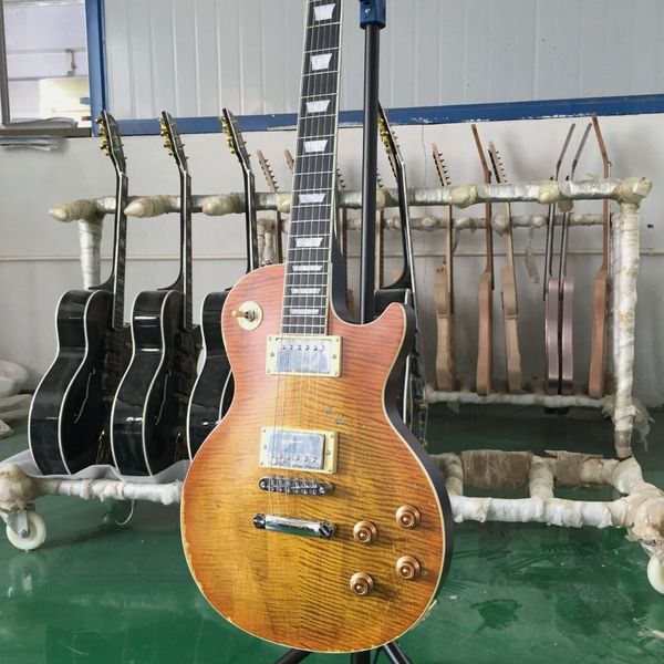 Guitarra de guitarra de guitarra de guitarra GB personalizada de Maple Flamed Top Relic GB