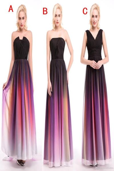 2022 Elie saab ombre askısız balo elbiseleri yeni 3 stil pleats gece önlükleri ucuz nedime için resmi elbise D1834557