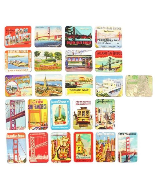 New York San Francisco Paris London City Souvenir Frigoriti Frigoriti set di 24 decorazioni per la casa in frigo magnetico Accessori5451296