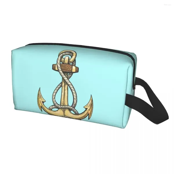 Kosmetische Taschen Nautische Ankertasche Frauen süße Kapazität Sailor Adventure Make -up Case Schönheit Aufbewahrungstation