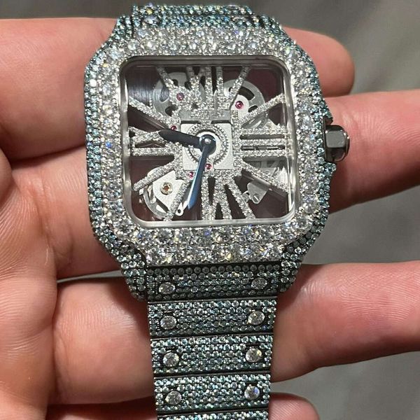 Designer guarda abitudini di alta qualità per uomini ghiacciati moissanite watch watch hip hop diamond gioielli nuovi modelli