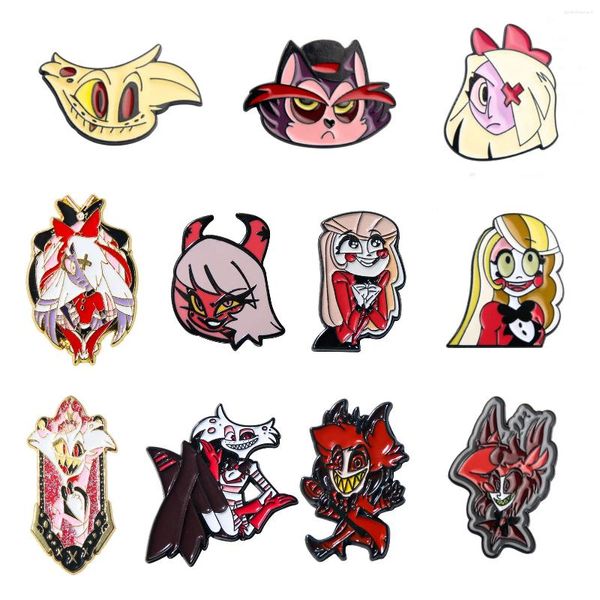 Spettari 11 Stili Anime Charlie El Hazbinel Alastor smalto per pin cattivi infernali boss boss counlione badge di gioielleria regalo