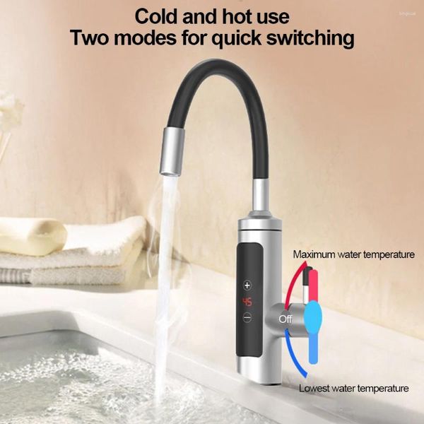 Küchenarmatur 3000W Elektrischer Wasserhitzer Wasserhahn Instantheizung mit Temperaturanzeige schneller Instantan -Thermostat