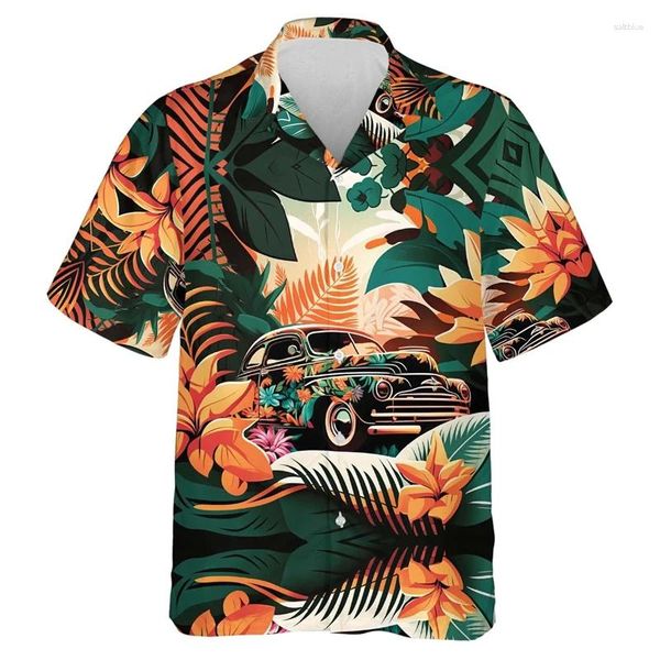 Camicie casual maschile campeggio club 3d stampato 3d spiaggia camicia da strada hawaiano team di avventura all'aperto per uomo vestiti da campo manica corta