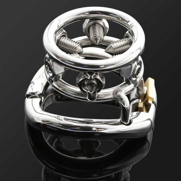 Micro-espigões de TCC de pulseira de aço inoxidável com com anel de galo em forma de arco BDSM Toys Bondage Fetish Y2011182802305