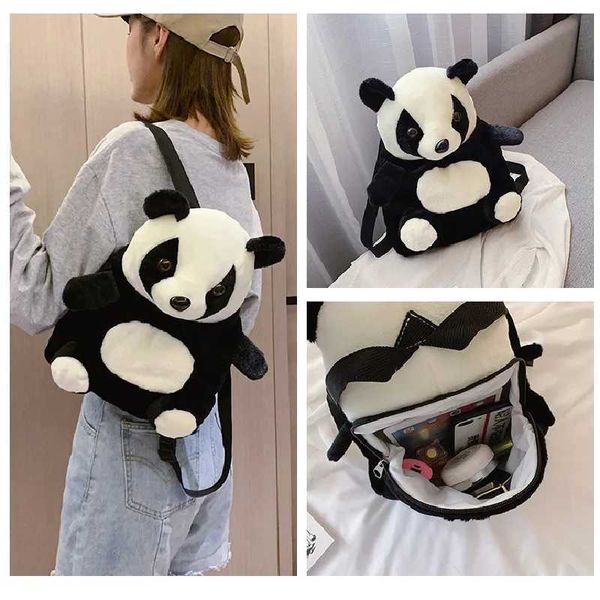 Mochilas Girls Cartoon Panda Mochila Childrens Inflável Doll School Bag Bag do jardim de infância Bagl2405