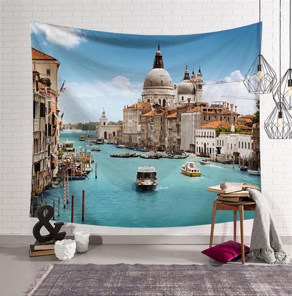 Venice Tapestry Parede pendurada Toalha de praia retangur Arras Home Tectile Farmer Farmer House Decoração Takestries 235b5476999