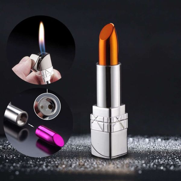 Novo criativo Lipstick Ladies Lipstick Filhote Aberto Mulheres Lighters em atacado a granel