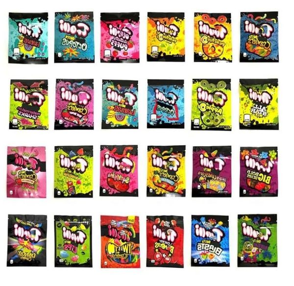 600 mg Süßigkeiten Mylar -Taschen Heizdichtung Reißverschluss Kunststoff Gummies Verpackung Oktopus Erdbeer Pfirsich Wassermelone