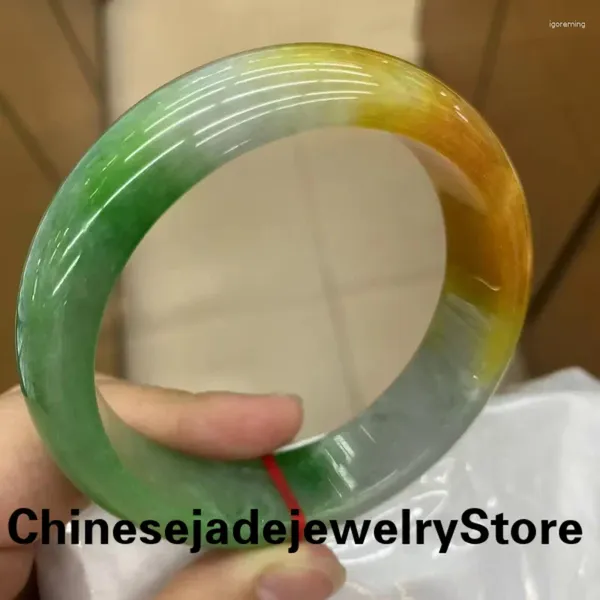 Pulseira rara cor de alta qualidade pulseira de jade perfeita material natural pulseiras jadeite lando