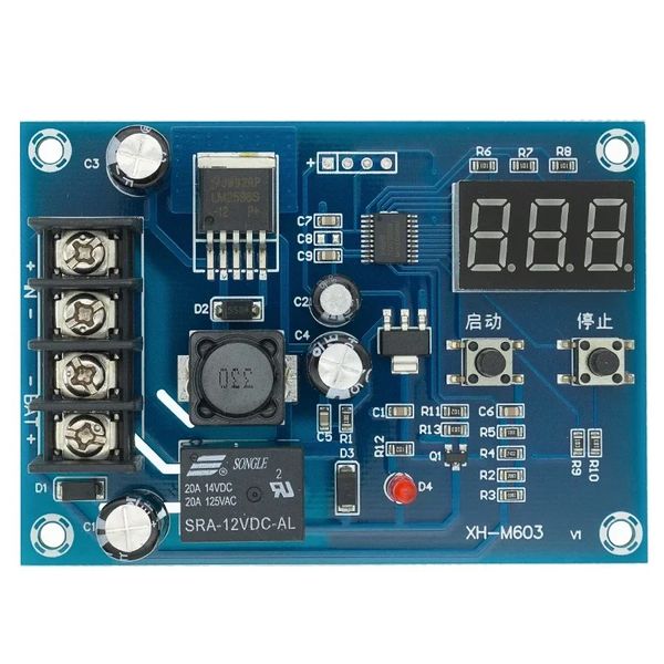 2024 Nuovo modulo di controllo di ricarica XH-M603 Display Digital Display Archiviazione della batteria al litio Scheda di protezione dell'interruttore di controllo 12-24vfor