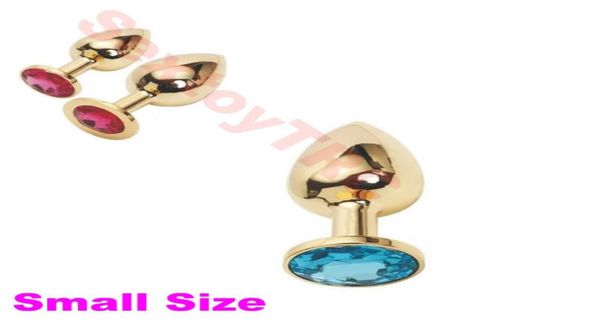 Tamanhos de tamanho pequeno Gold Spiral Metal Anal Brinquedos de sexo dourado Butt Plugs Anus BDSM Bondage Gear Fetish Wellness Sexy Costum erótico Sex