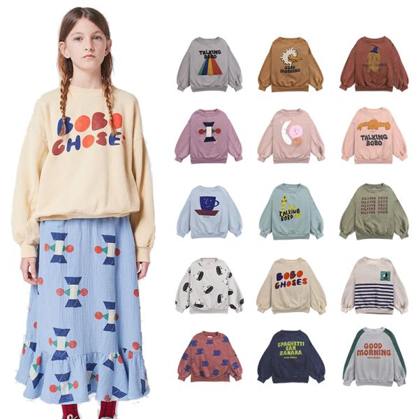 Abiti Nuovi Bobo 2023 Autunno e Inverno Felpa per bambini Abbigliamento cartone animato Maglioni per bambini per ragazze Pullover a manica lunga