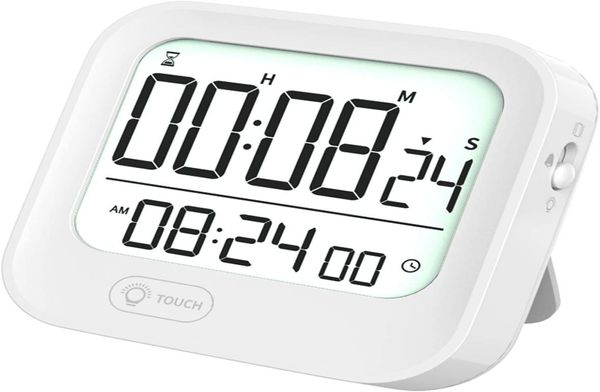 Pomodoro Interval Timer Conto alla rovescia Clock Tomato Stop Owatch White retroilluminazione906004