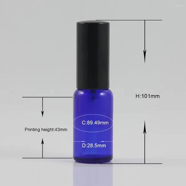 Bottiglie di stoccaggio blu imballaggio di lusso bottiglia di vetro cosmetico con cappellino in alluminio nero da 20 ml di contenitori