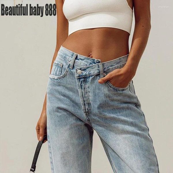 Jeans femminile meqeiss casual streetwear streetwear blu gamba larga donna donna 2024 harajuku fidanzato lungo pantaloni sciolti