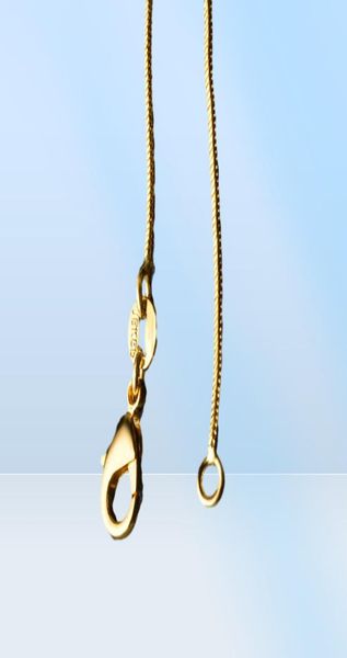 Collane catene Design liscio 1mm 18k oro placcato da uomo Donne Fashion Accessori per gioielli fai-da-te Regalo con chiusura di aragosta 16 18-30 pollici4303139