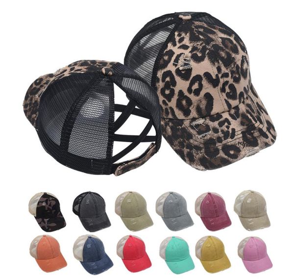 DHL Schiff Ponytail Baseball Cap Messy Bun Hüte für Frauen gewaschene Baumwoll -Schnappschüsse Freizeiten Sommersonne Visor Outdoor Hut CPA28061285027