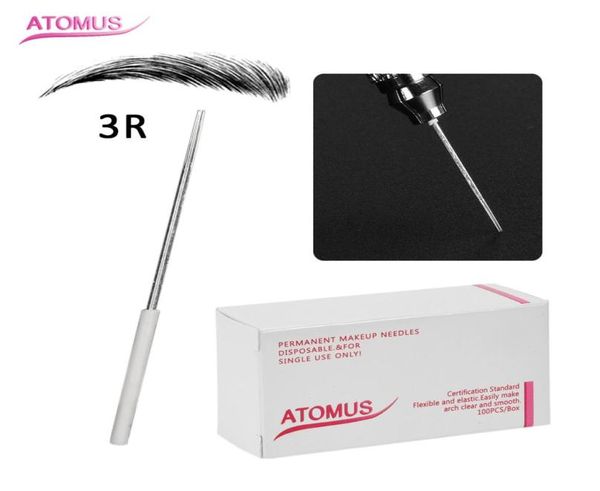 100pcs 3r Needles Microblading per sopracciglia per sopracciglia Tatuaggio permanente Fornitura permanente Miceblade Miceblade Ogo di smaltimento TATTOO Eye Hye Eye Tool5766848