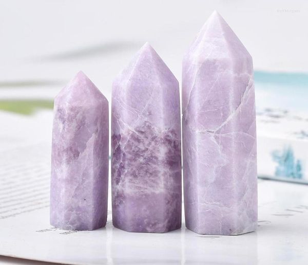 Estatuetas decorativas de cristal natural quartzo lilac stone Energy Pillar Obelisk wand rocha rock reiki cura decoração de casa SO6510178