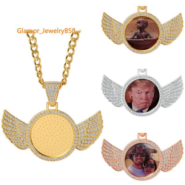 Photo/ imagem personalizada Gollo de pendente de asa angel