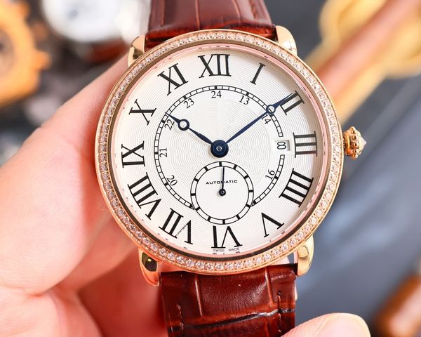 AAAAA Designer Mens Luxury London Watch Кожаный ремень большой циферблат 40 -миллиметровый часов.