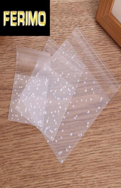 Sacchetti di cellophane di plastica da 100 pezzi macchie bianche opache sacche da regalo per biscotti con pane fai -da -te per auto adesivi festeggiamenti 4119137