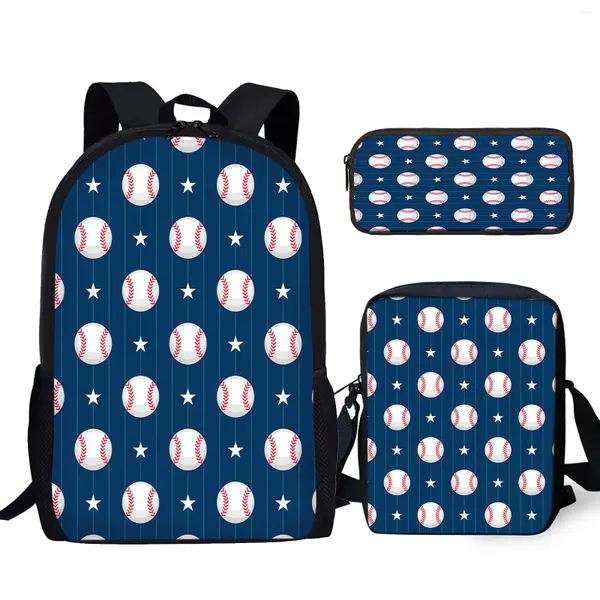 Zaino Yikeluo 3D Baseball Galaxy/Cartoon Stars Stampa durevole Bag di messaggero regolabile Gli amanti dello sport necessitano di un pacchetto regalo personalizzato