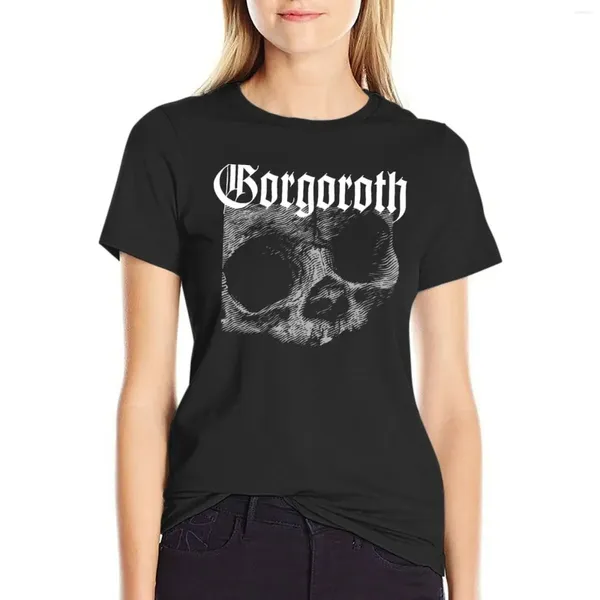 Frauen Polos Gorgoroth Satanismus Black Metal T-Shirt Grafik Tierdruck Hemd für Mädchen Frauen