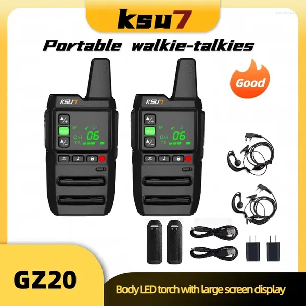 Walkie Talkie KSUT GZ20 Professional 2pcs Портативный радиокоммуникатор HAM Мощный компактный корпус светодиод
