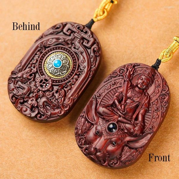 Dekorative Figuren Figur Handwerk Holz Guanyin Dekoration Massivholzschnitzer Feng Shui Marke Auto Geschenk Souvenir heiliger Anhänger