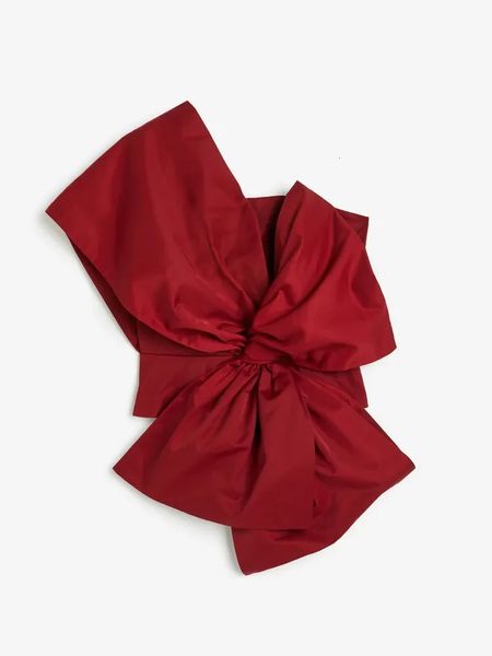 Vintage Red Bow Chic Cropped Top Weste für Frauen y2k unregelmäßige rückenfreie ärmellose Tops weiblich elegante sexy Weihnachtsfeier Look 240429