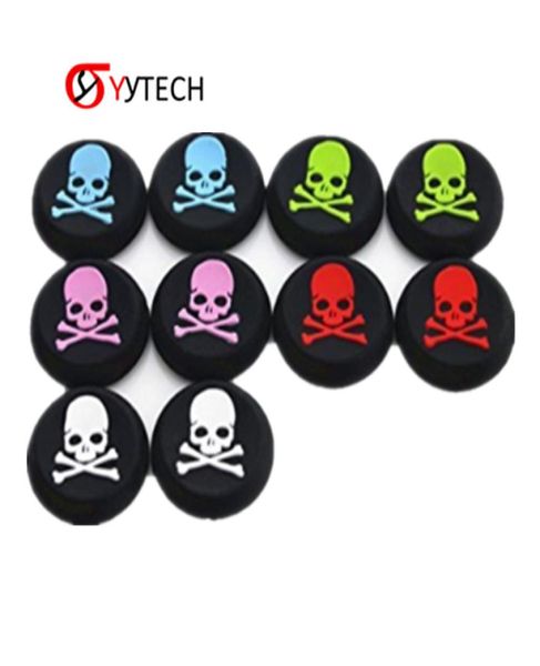 Syytech thumb stick gargs taps joystick capas design crânio casos de silicone para ps4 xbox um acessórios de jogo6589127