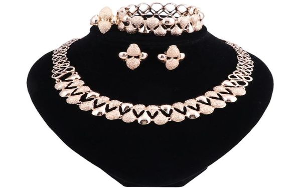 Dubai Schmucksets für Frauen afrikanische Perlen Schmuck Set Hochzeit indischer äthiopischer Schmuck Statement Halskette Ohrringe Set8511479