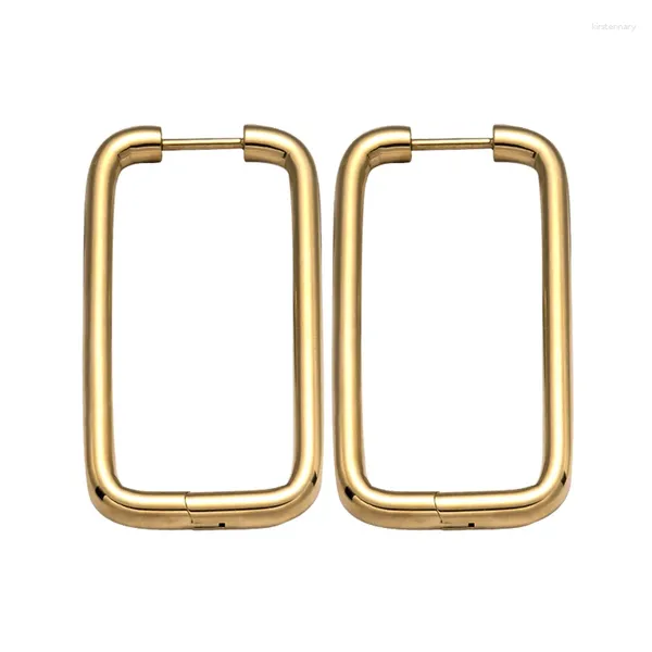 Reifenohrringe Ohrringe für Frauen trendy 2024 Edelstahl Hoops Koreanische weibliche Quadratqualität Gold plattiertem Schmuck