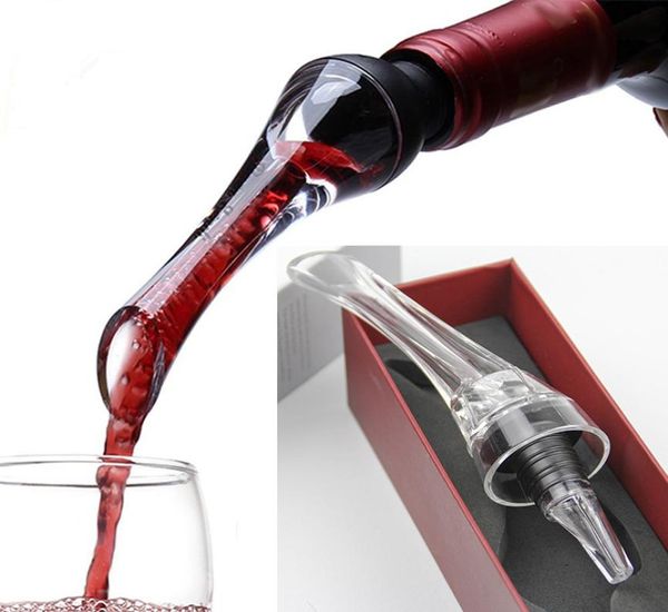 Şarap Pourers Aerator Kırmızı Şarap Havalandırma Pourer Mini Sihirli Kırmızı Şarap Şişesi Dekanter Akrilik Filtre Araçları Perakende Kutusu DHL WX8098904