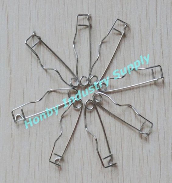 Pacchetto di 1000 pezzi da 19 mm in acciaio Fancy Crimp Clip Clip Pin 1070200