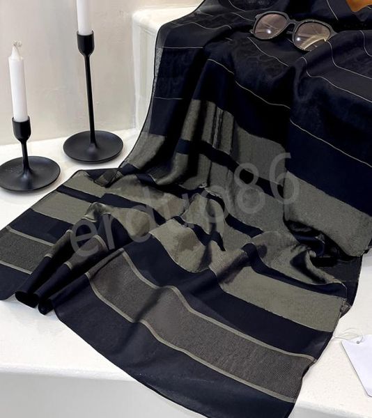 Lenços femininos designer letra de seda letra de prata fios de prata impressão de luxo lady pashmina lenço longo toalha quadrada moda de alta qualidade 6507152
