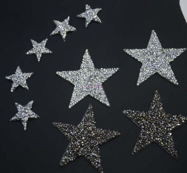 Blingbling Star Design Crystal Fix Motivos de strasss de ferro na transferência Patches de strassm Applique para roupas de roupa 10pcslot1318489