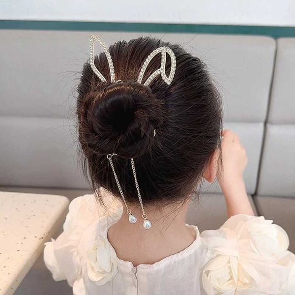 Acessórios para o cabelo de anjo brilhante as orelhas de animais de animal clipe de cabelo elegante perel perel perelpins bandeira cauda para crianças acessórios para crianças meninas