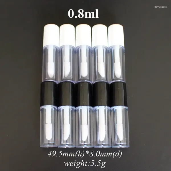 Garrafas de armazenamento 100pcs 0,8 ml Brulha de brilho plástico Lipstick pequeno com amostra interna à prova de vazamento Recipiente cosmético DIY DIY